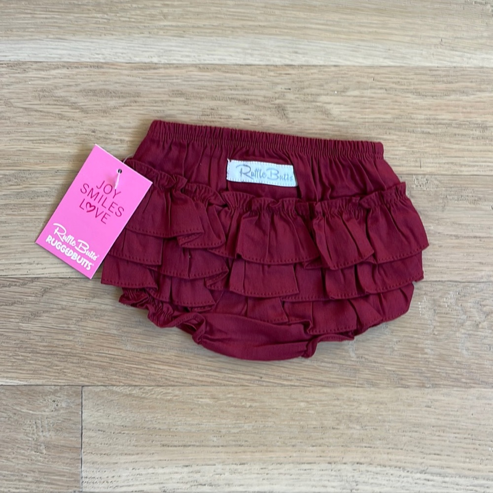 NWT 3-6m Rosewood Ruffle Butts Woven Diaper Cover